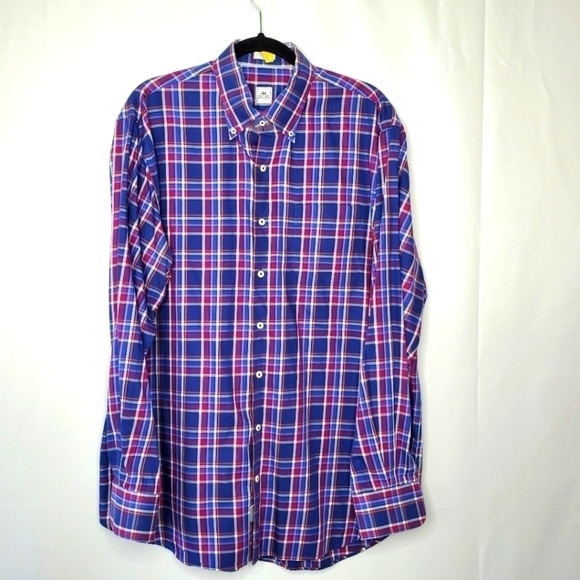 Peter Millar Other - Peter Millar Cotton Button Down Shirt Size XL Plaid Long‎ Sleeve Casual